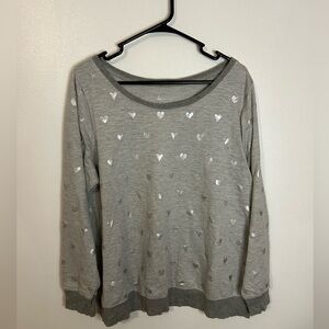 Lane Bryant Grey Heart Design Sweater